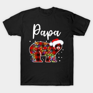 Papa Bear Pajama Red Buffalo Xmas Family Christmas Dad T-Shirt